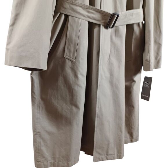 NWT Jos A Bank $350 Tan Trench Coat 44R Removable Plaid Wool Liner Belted Long - Picture 5 of 12